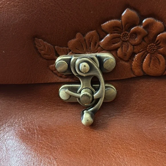 Patricia Nash Veneto Leather Crossbody with Tooled Front Flap Design - Picture 5 of 16